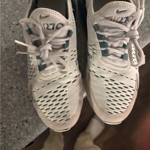 Nike Air Max 270 White Sneakers with Teal Accents